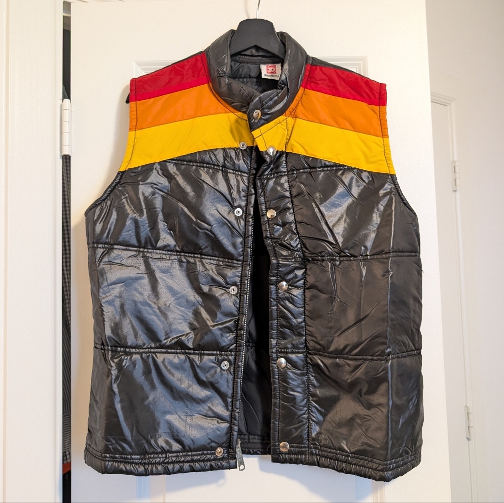 Vintage 1970's Nippondenso Colorful Puffer Vest
